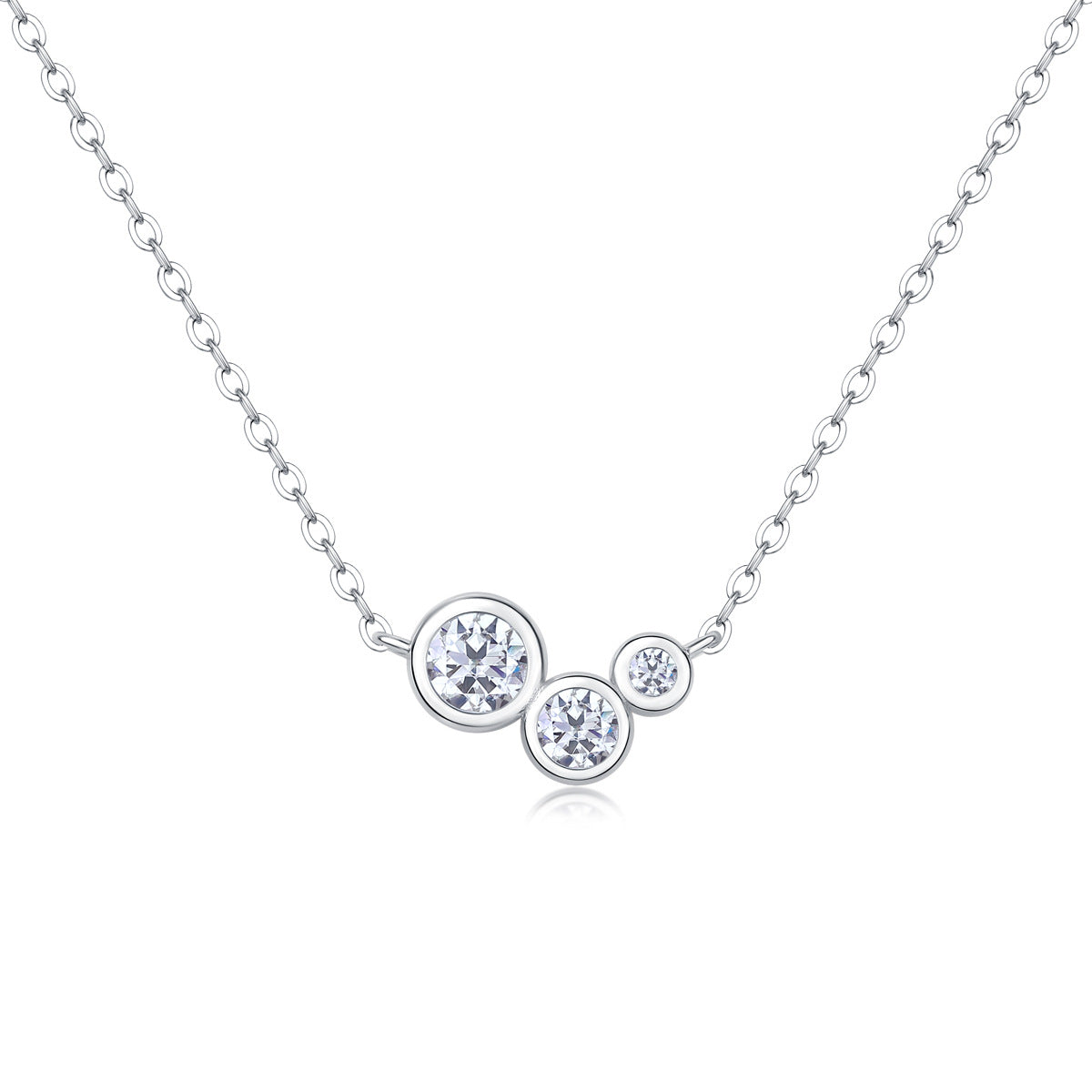 Collier pendentif géométrique en moissanite et argent sterling