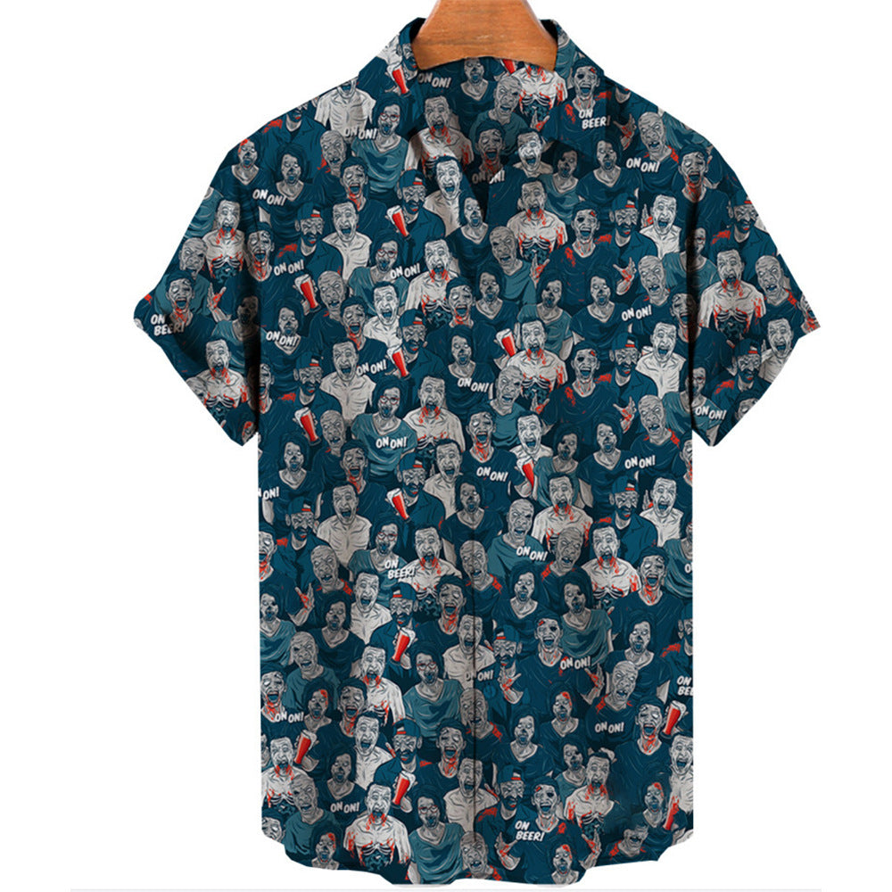 Chemise vintage pour homme à manches courtes