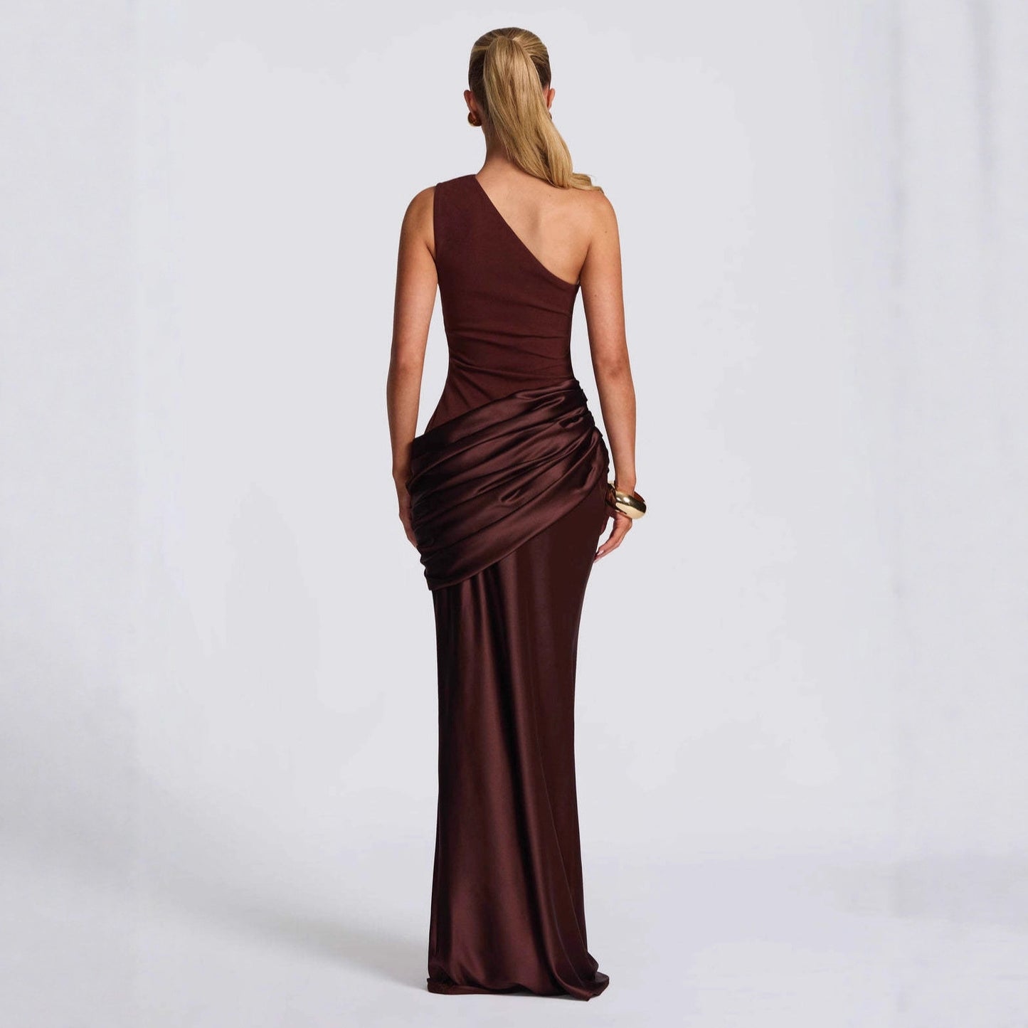 Robe ajustée rétro drapée