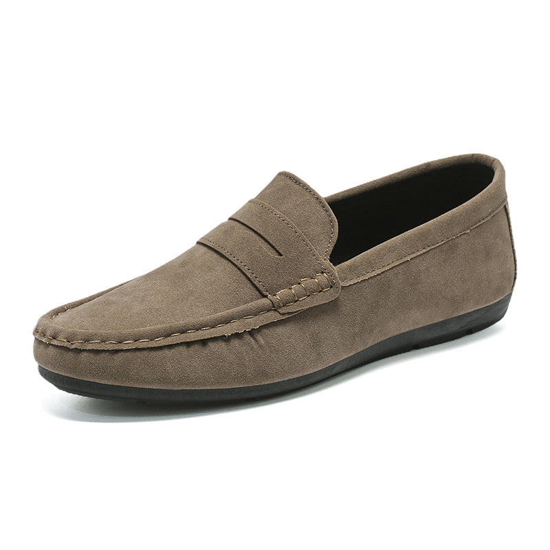 Chaussures décontractées en daim style britannique pour hommes à enfiler