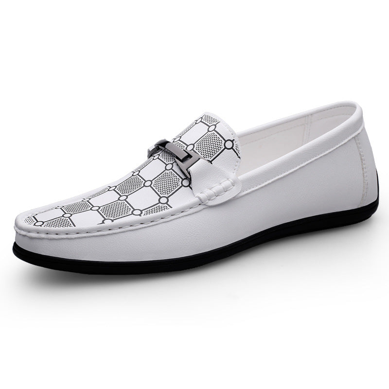 Chaussures en cuir décontractées à enfiler pour homme