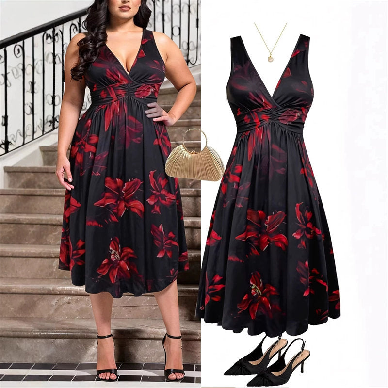 Robe Débardeur Tricotée Plissée à Taille Élégante pour Femme