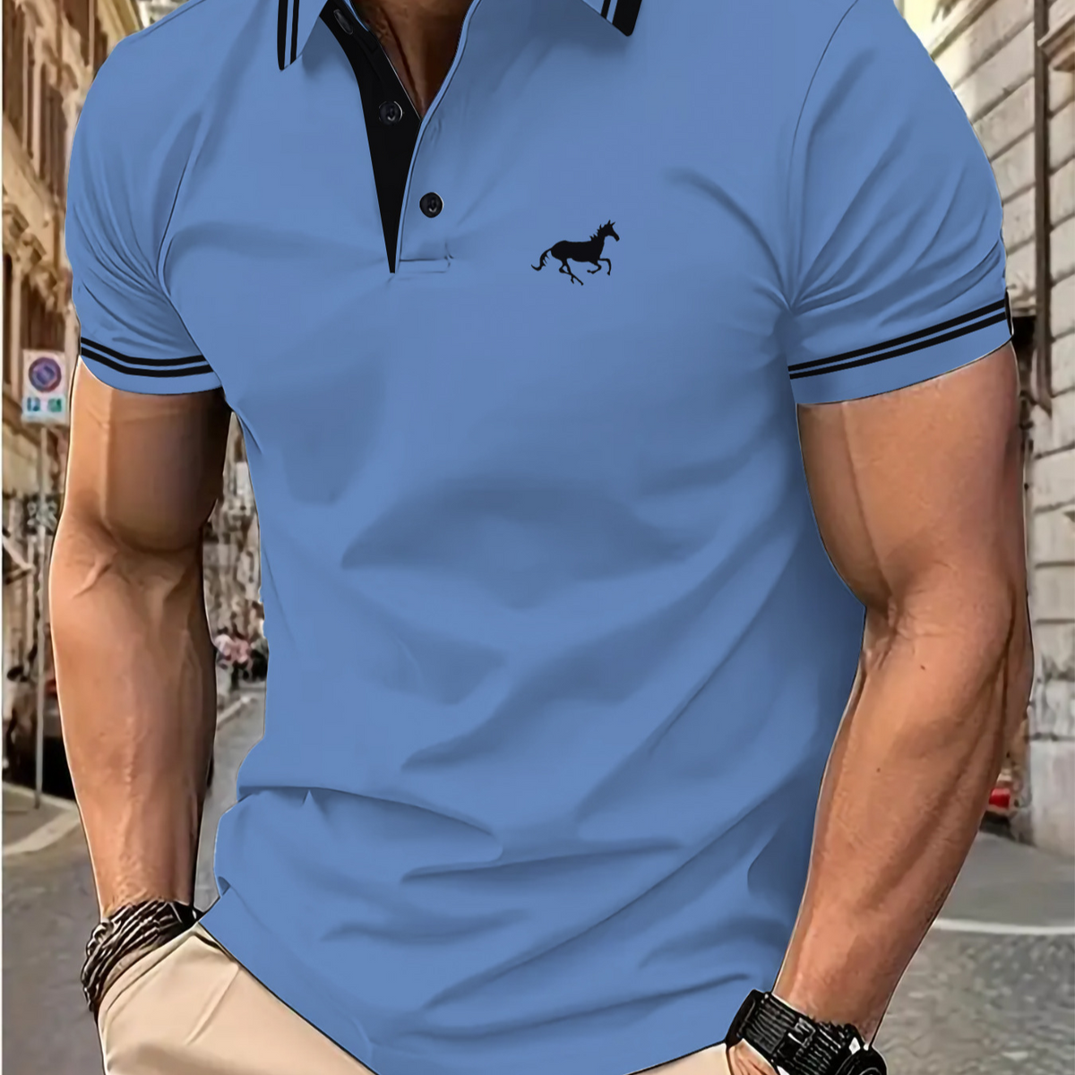 Polo homme imprimé numérique 3D