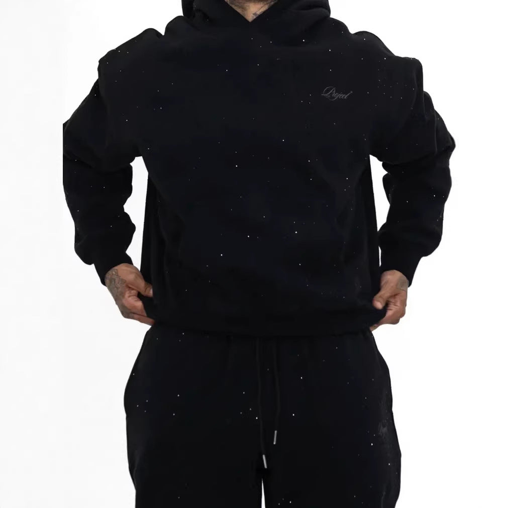 Ensemble sweat à capuche à strass étoilé