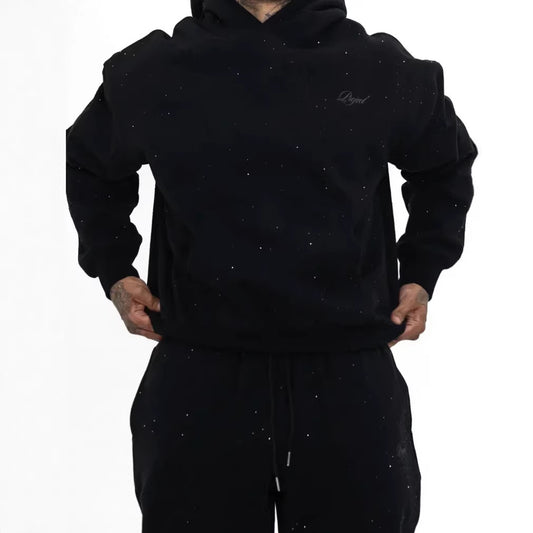 Ensemble sweat à capuche à strass étoilé