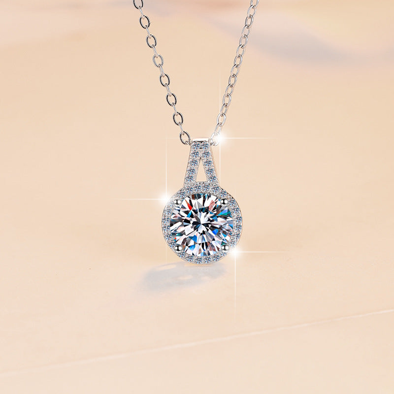 Ensemble de bijoux en argent sterling avec moissanite en forme de cercle géométrique