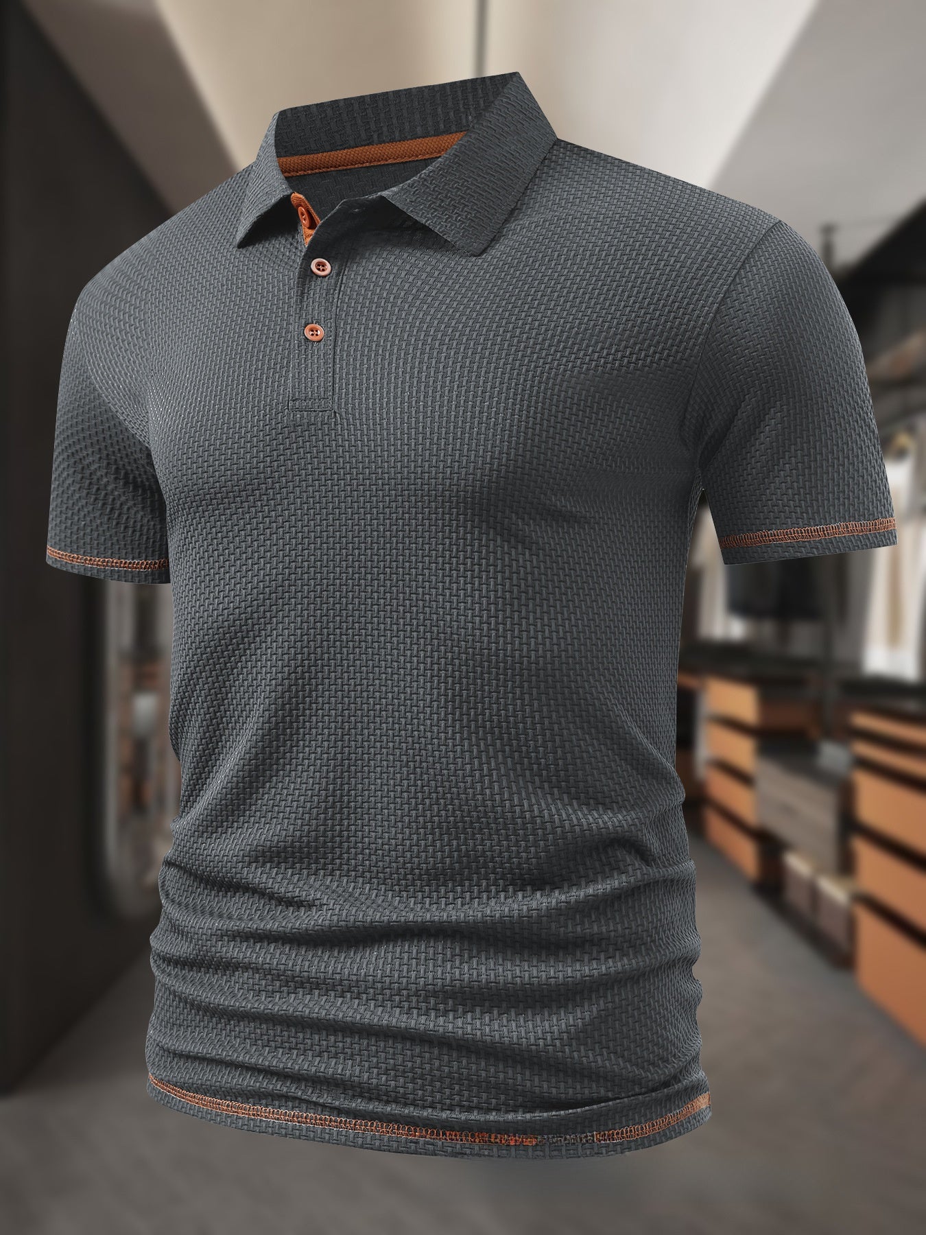 Polo homme en jacquard de soie glacée
