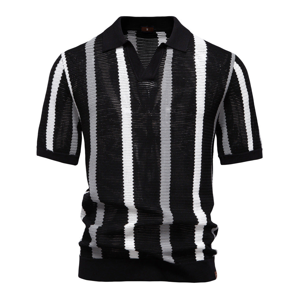 Polo rayé respirant en maille