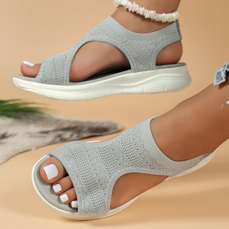 Chaussures :Sandales à bout ouvert en résille pour femmes