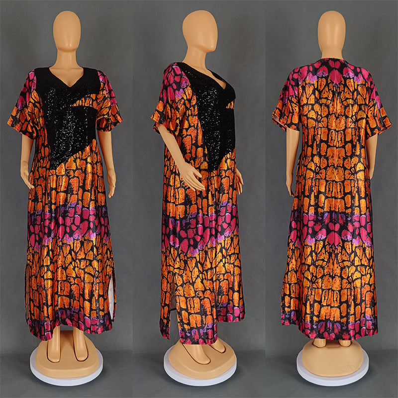 Habit :Robe en velours à sequins pour femme