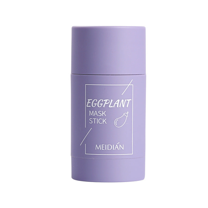 Masque nettoyant solide pour le visage à l'aubergine et au thé vert