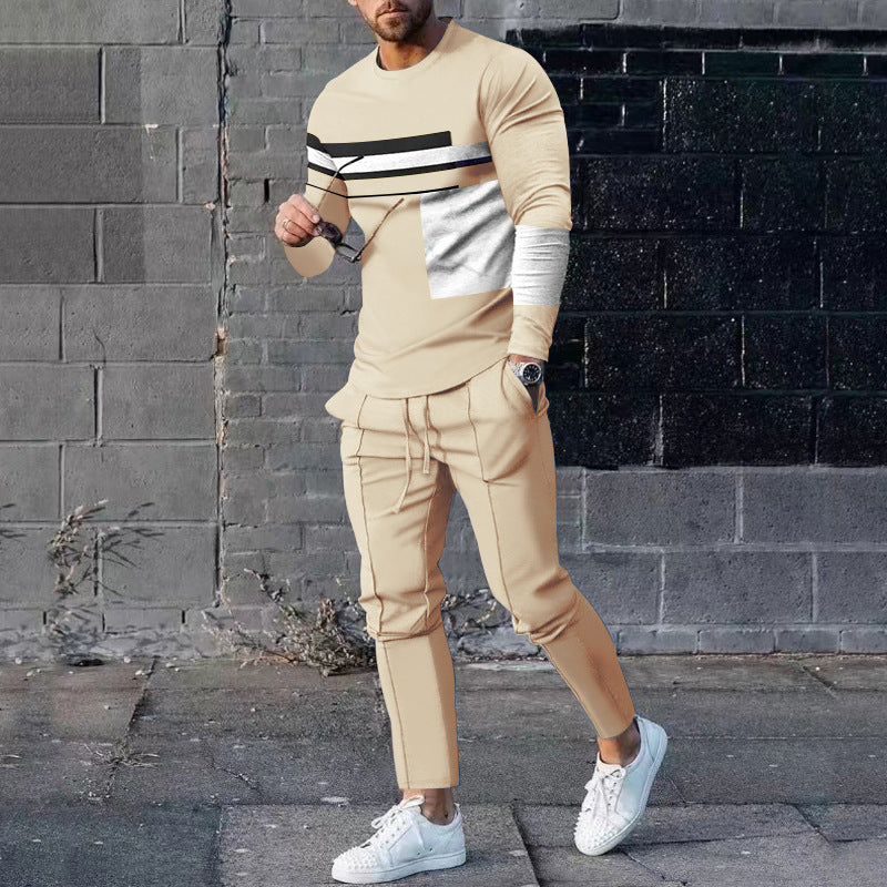 Ensemble pull et pantalon de survêtement décontracté pour homme, imprimé 3D