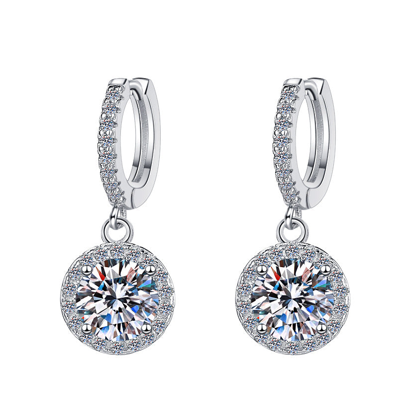 Ensemble de bijoux en argent sterling avec moissanite en forme de cercle géométrique