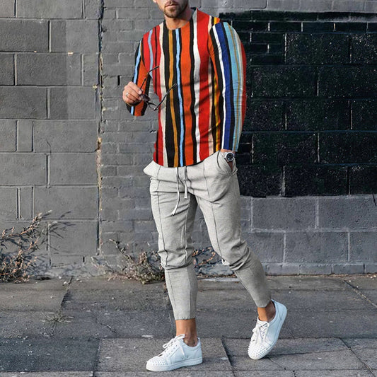 Ensemble pull et pantalon de survêtement décontracté pour homme, imprimé 3D