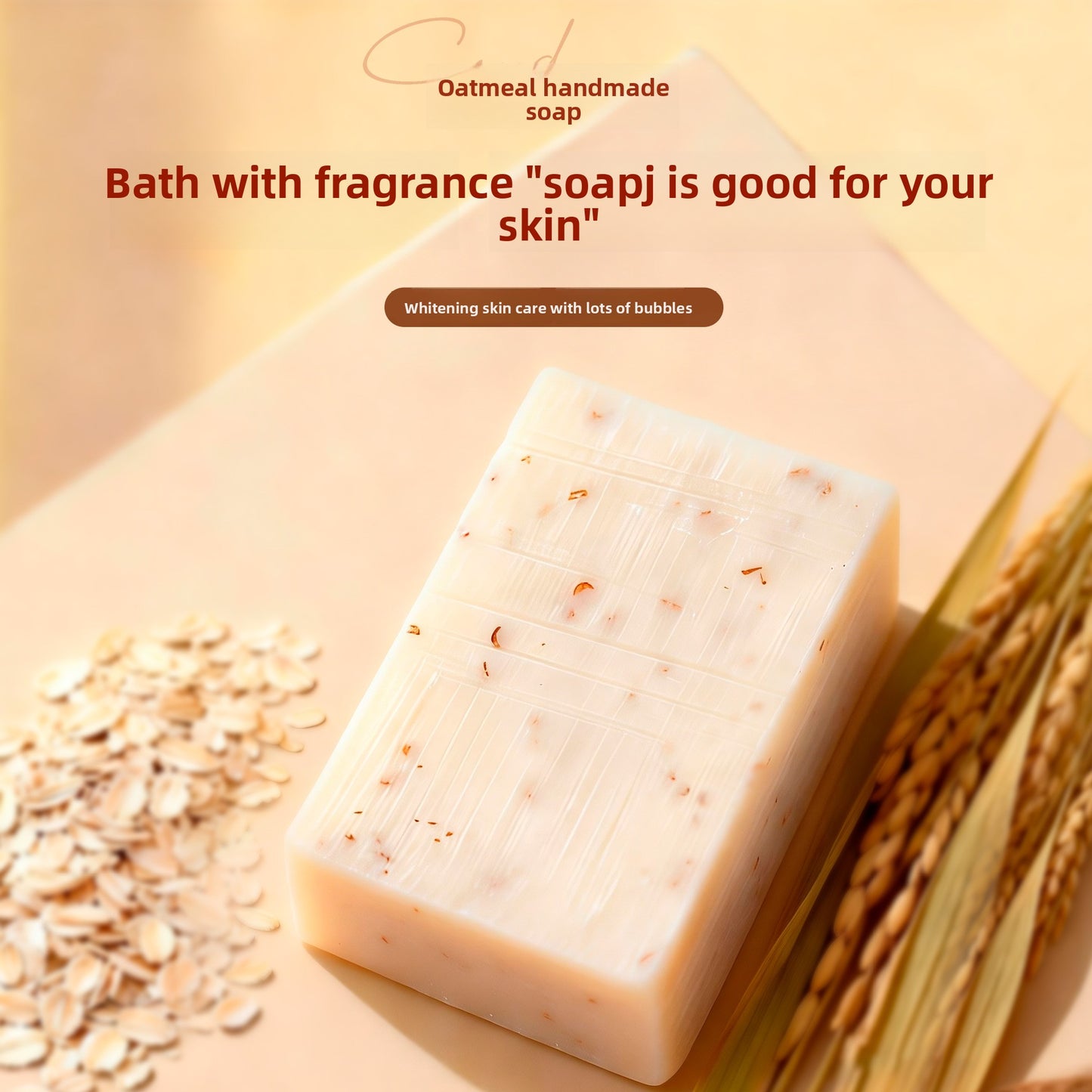 Savon nettoyant à l'avoine et à l'huile de coco avec granules exfoliants