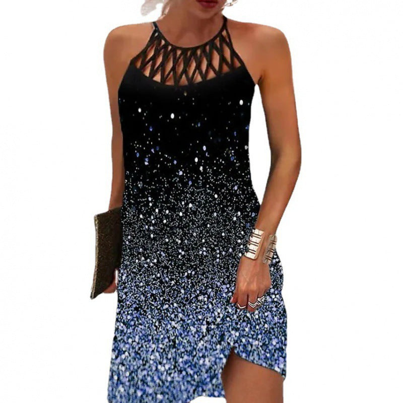 Robe pour femmes à imprimé floral avec col licou