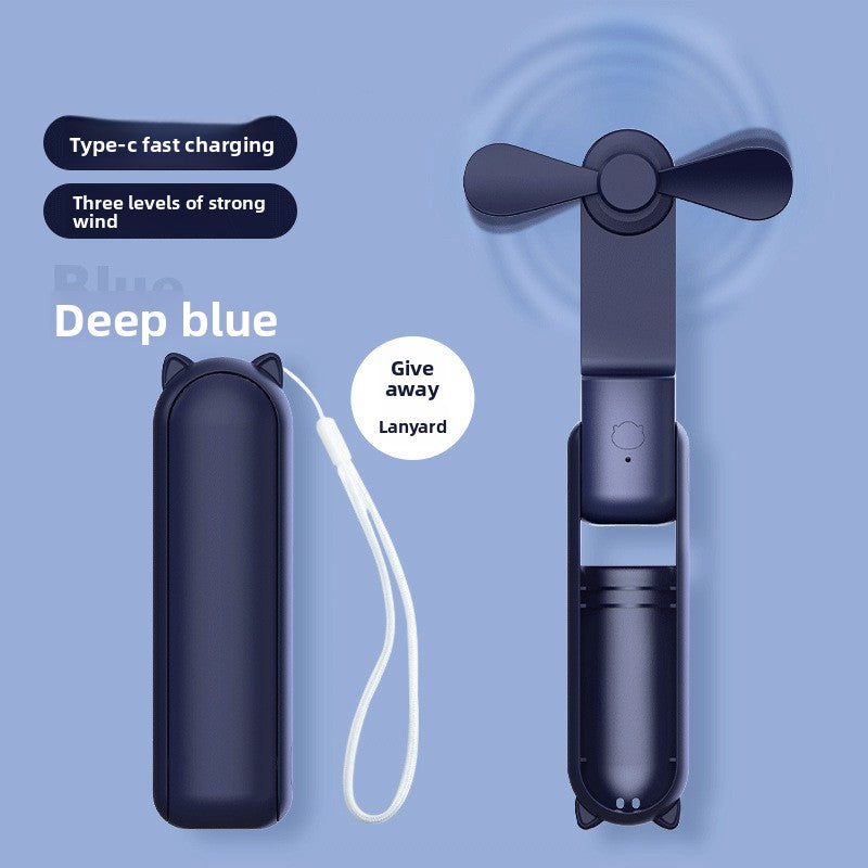 Ventilateur portable pliable a main avec power bank