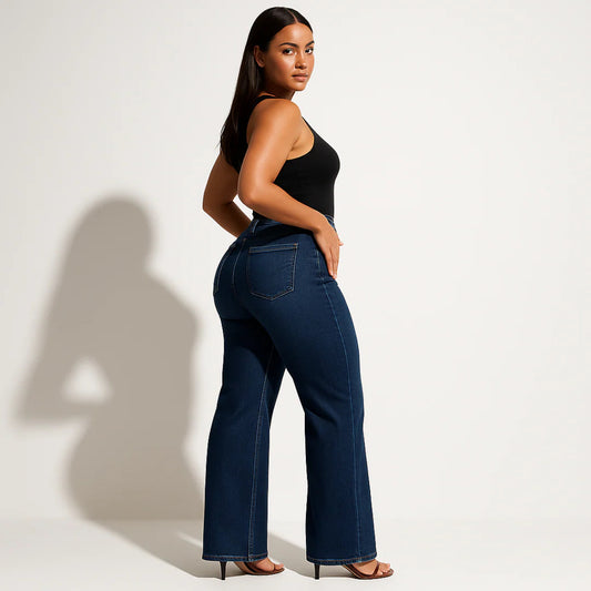 Pantalon en jean droit rétro pour femmes