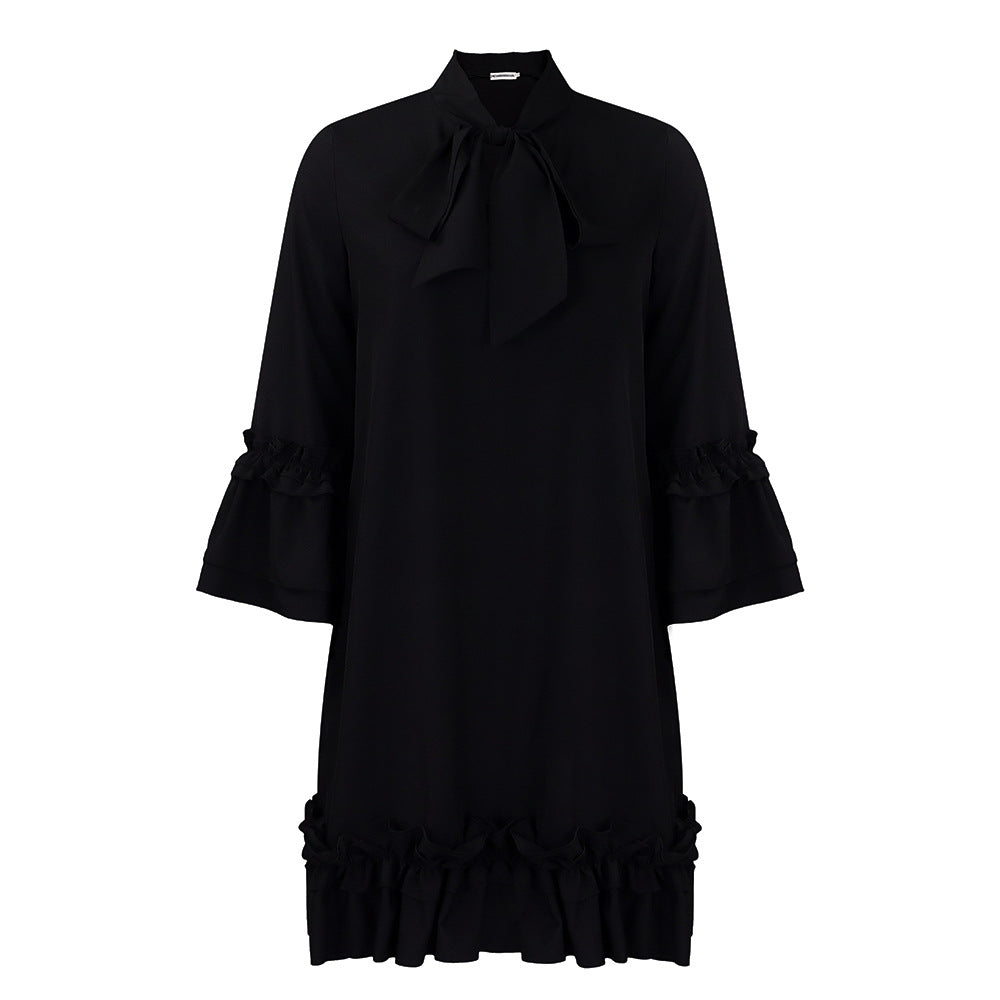 Habit :Robe ample à manches à volants pour femme
