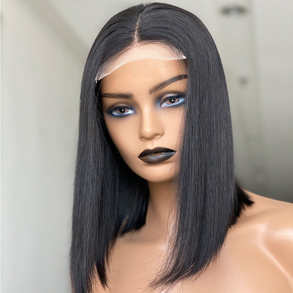 Perruque en cheveux humains raides comme des os