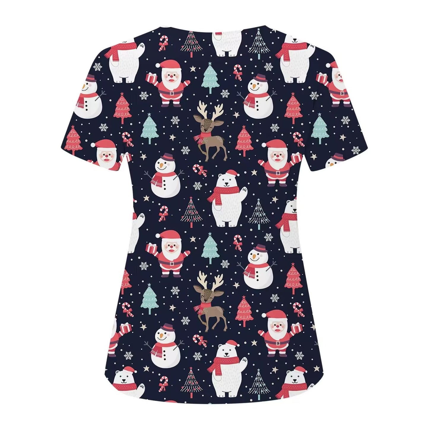 T-shirt imprimé à manches courtes et col en V