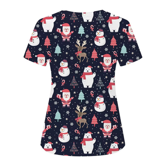 T-shirt imprimé à manches courtes et col en V