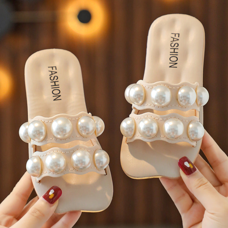 Sandales à glissière en perles pour filles