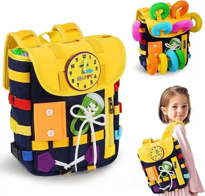 Sac à dos d'apprentissage avec panneau d'activités