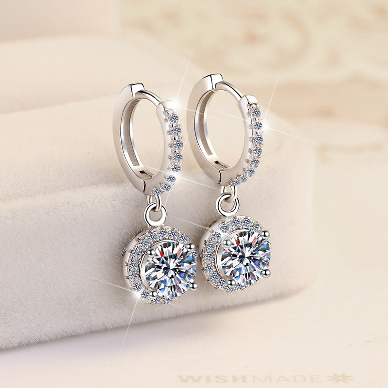 Ensemble de bijoux en argent sterling avec moissanite en forme de cercle géométrique