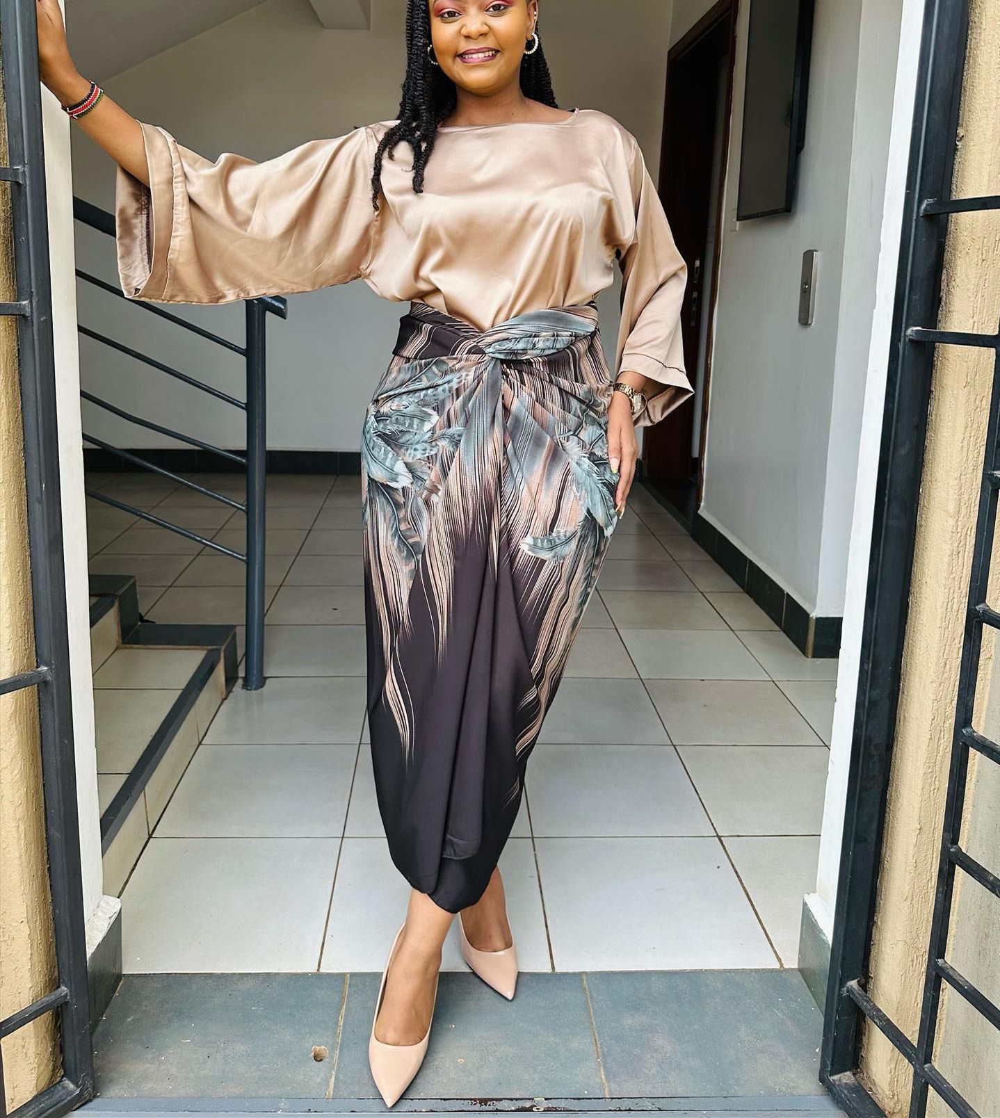 Robe à bretelles imprimées tendance