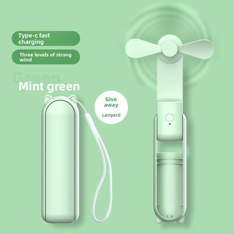 Ventilateur portable pliable a main avec power bank