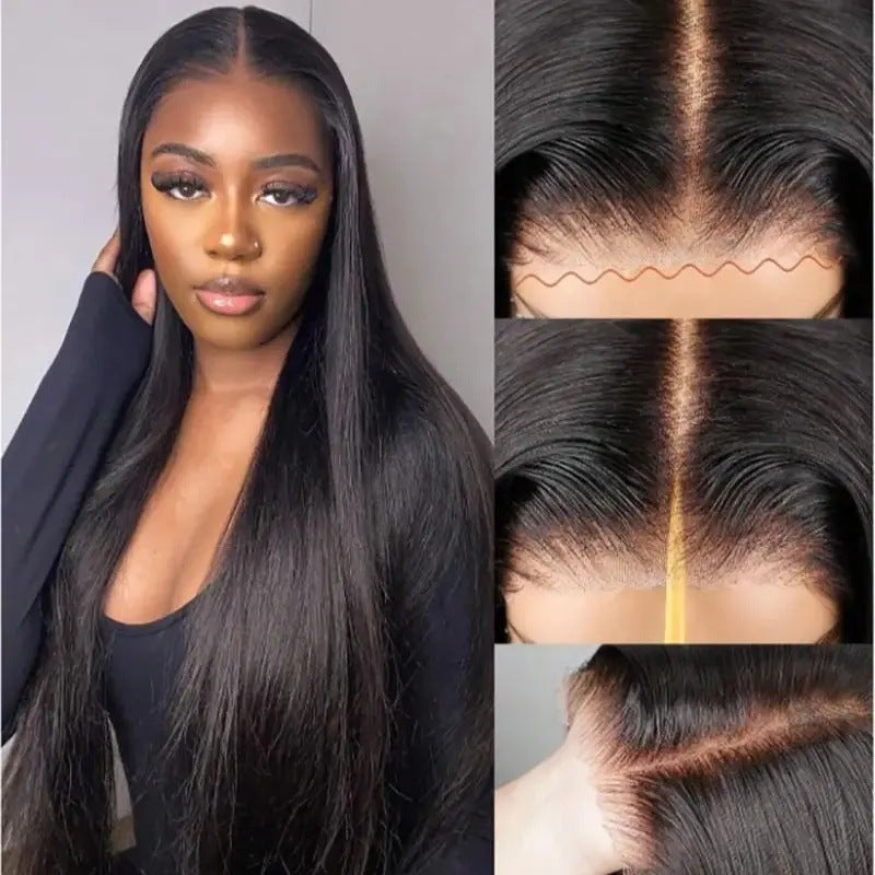 Perruque longue en cheveux humains lisses