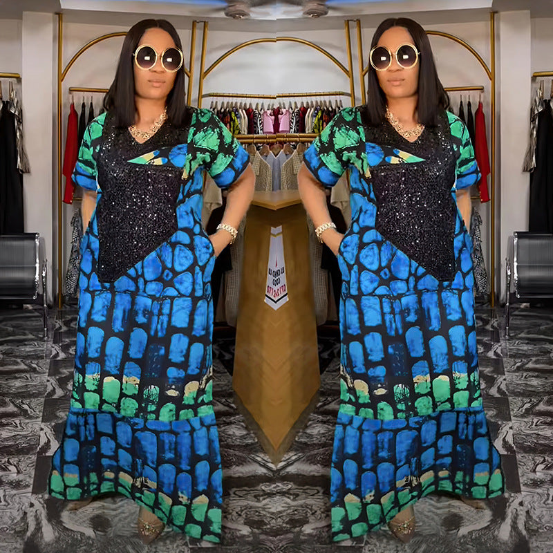 Habit :Robe en velours à sequins pour femme