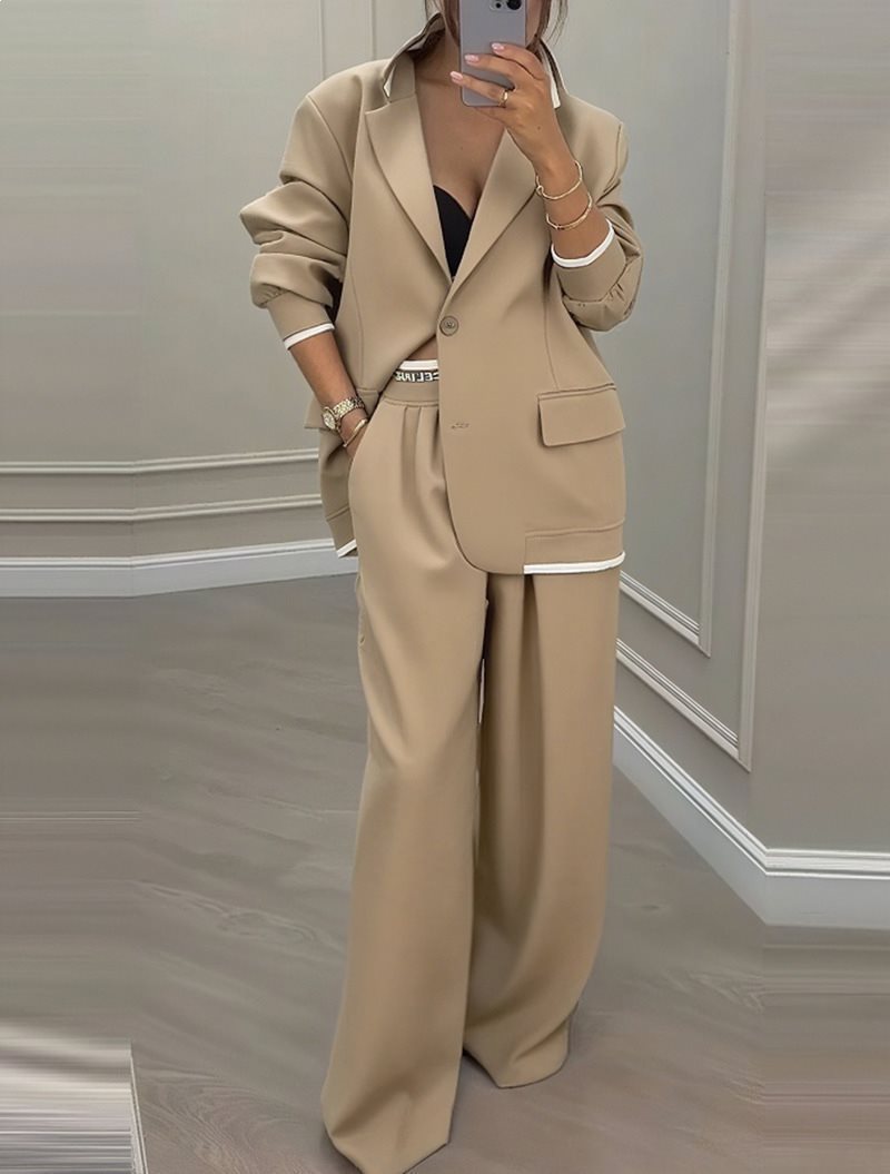 Blazer pour femmes et pantalon large