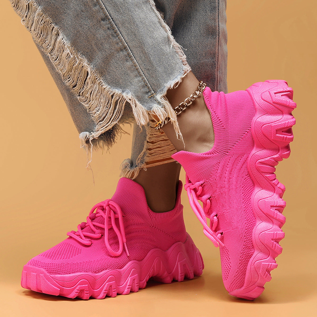 Chaussures de sport en mesh respirant pour femmes à enfiler