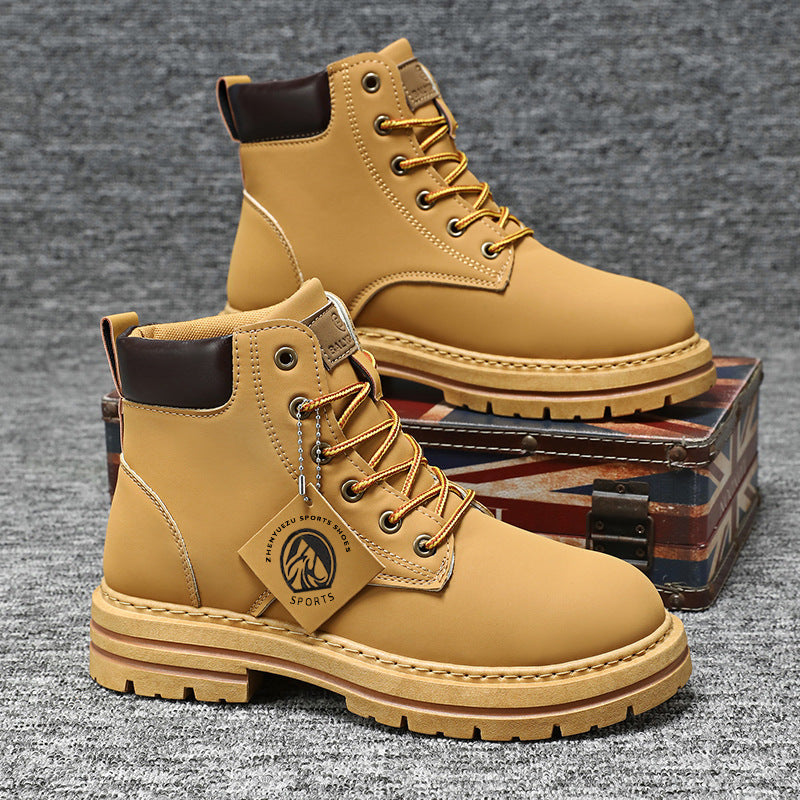 Bottes en cuir pour hommes décontractées et étanches