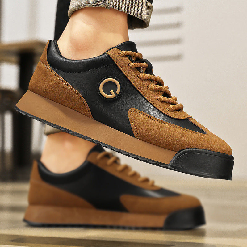 Chaussures décontractées en cuir à semelle épaisse