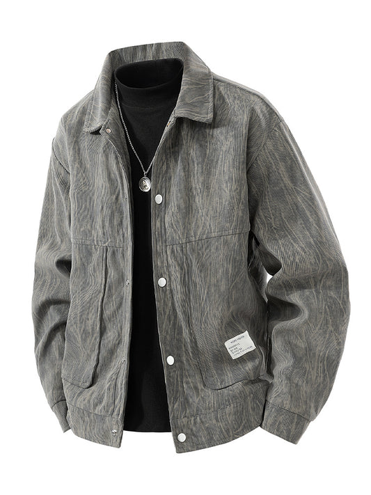 Veste en velours côtelé pour homme avec motif teint