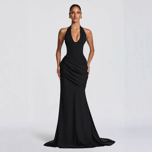 Robe longue dos nu pour femme