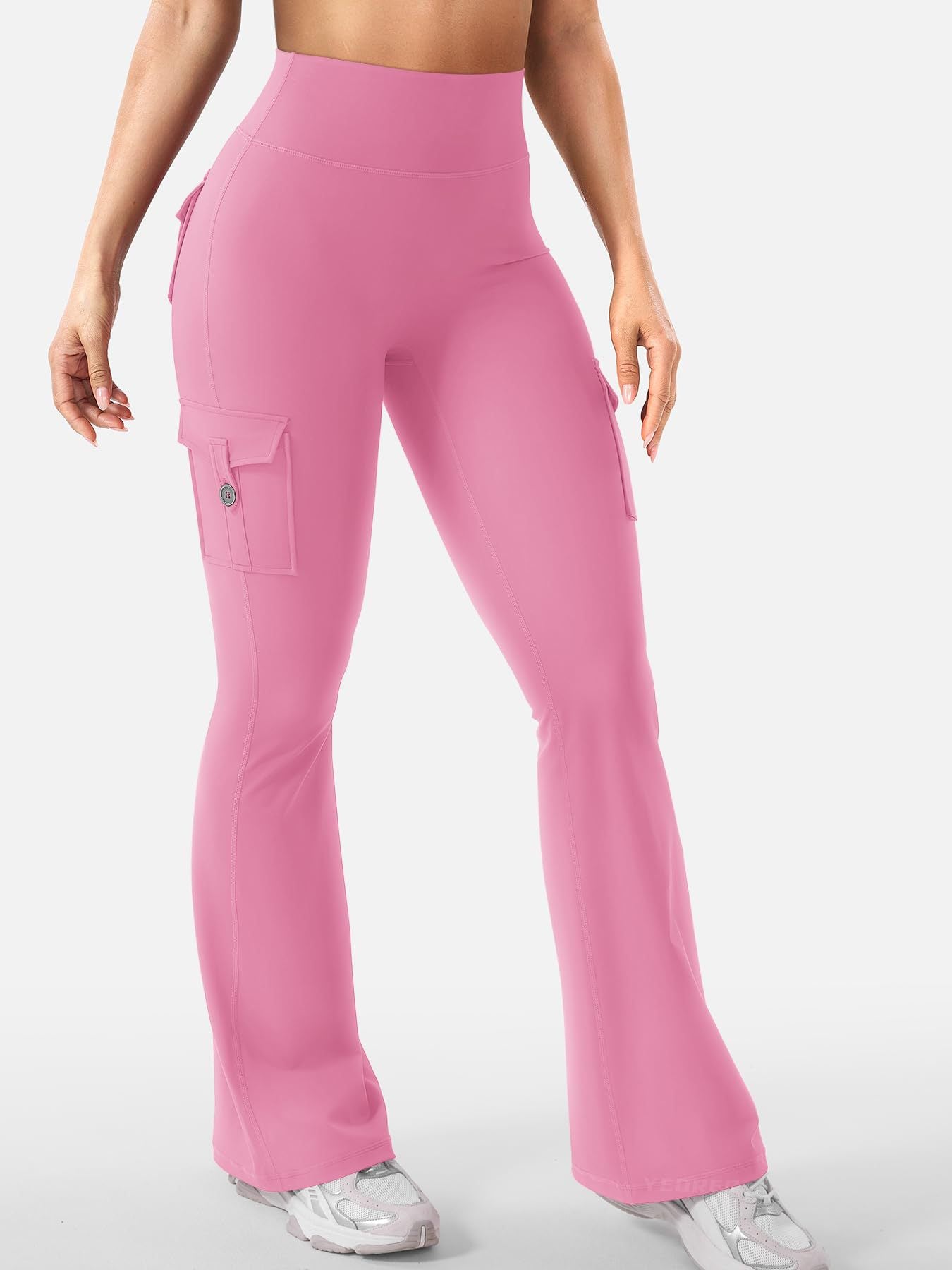 Leggings de sport évasés avec poches Pantalon de yoga taille haute