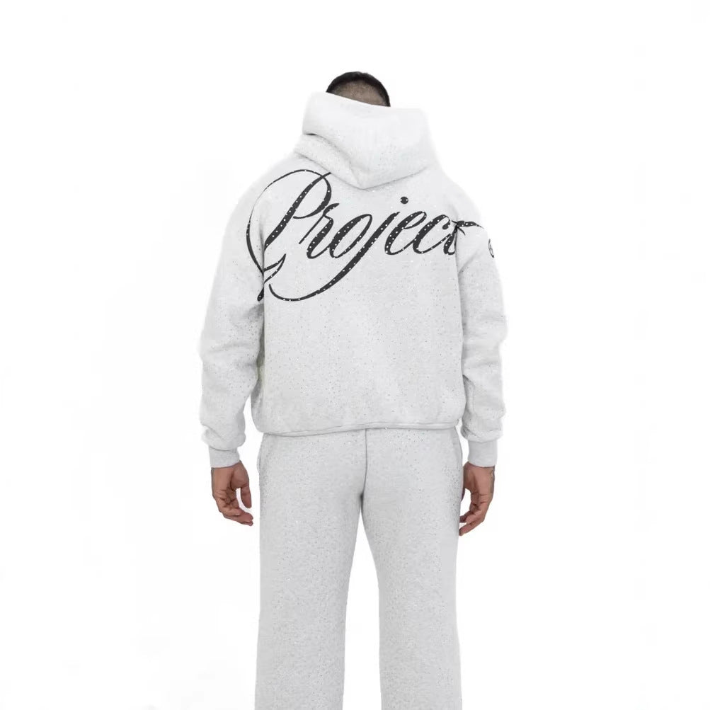 Ensemble sweat à capuche à strass étoilé
