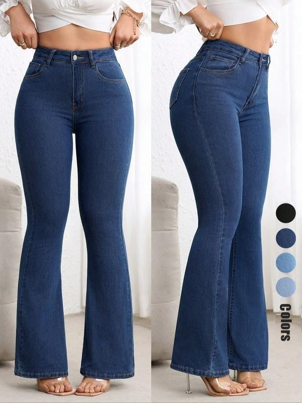 Pantalon évasé taille haute pour femmes