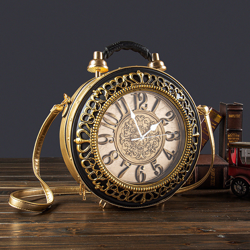 Sac à main au design d'horloge rétro