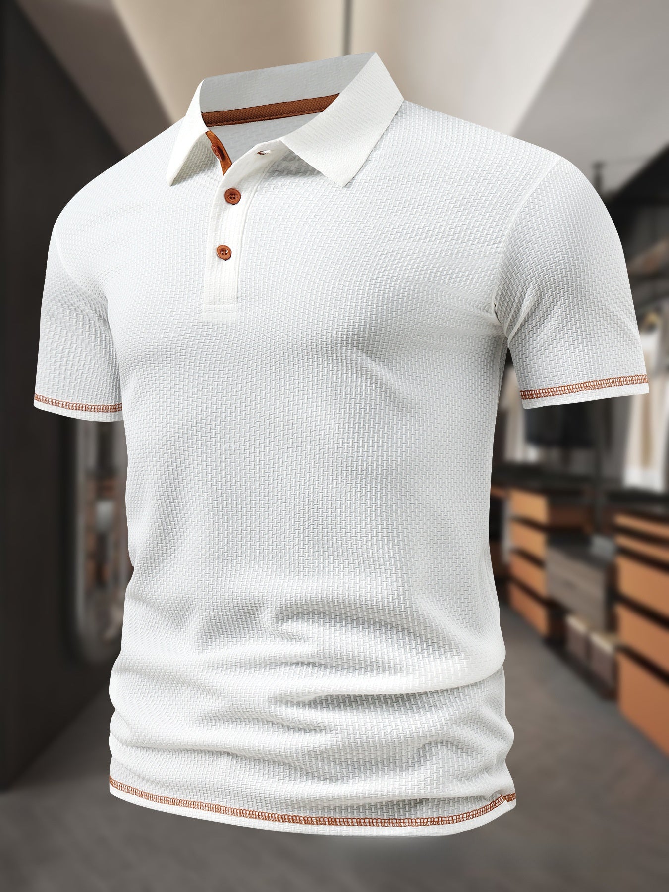 Polo homme en jacquard de soie glacée