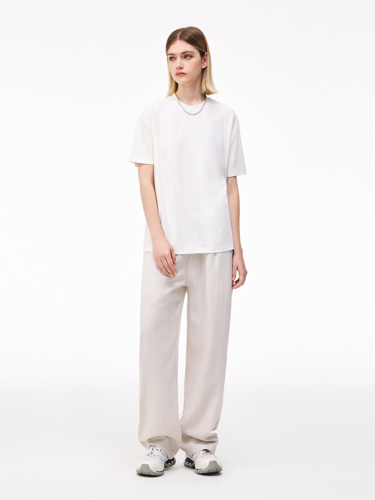 Pantalon décontracté fluide et lisse