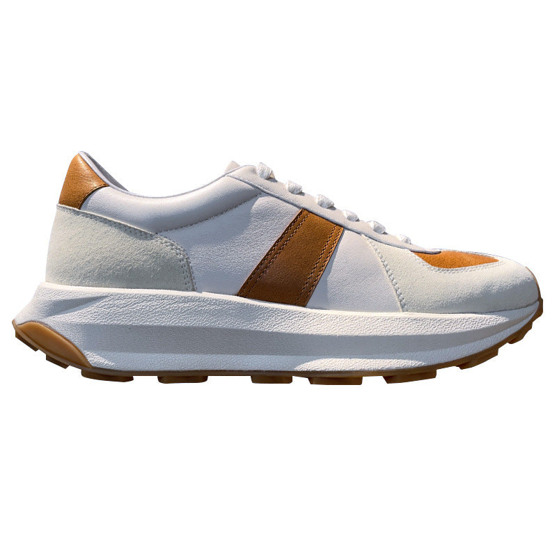 Chaussures de sport décontractées en cuir véritable pour hommes
