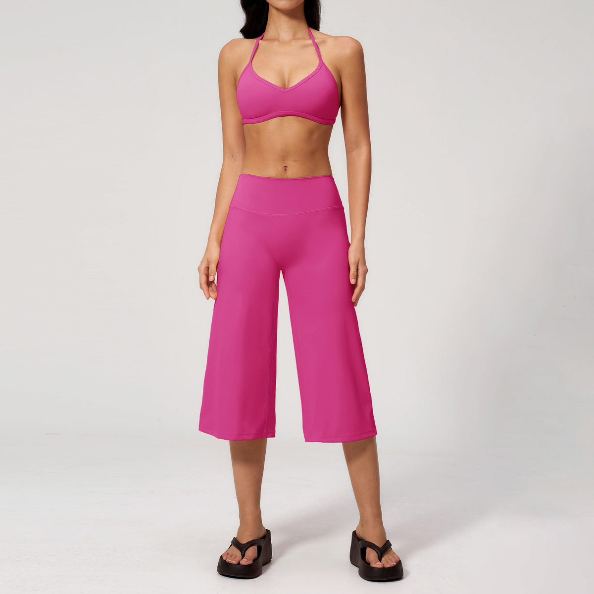 Ensemble de yoga pour femme : soutien-gorge anti-choc, short taille haute, tenue de sport deux pièces