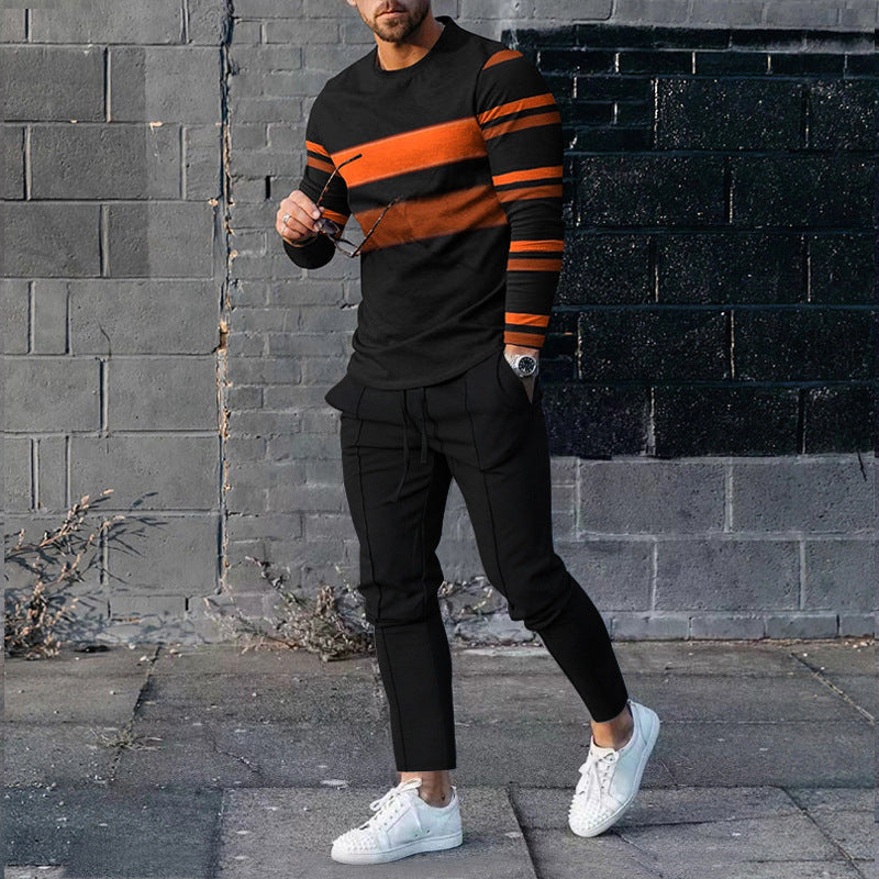 Ensemble pull et pantalon de survêtement décontracté pour homme, imprimé 3D