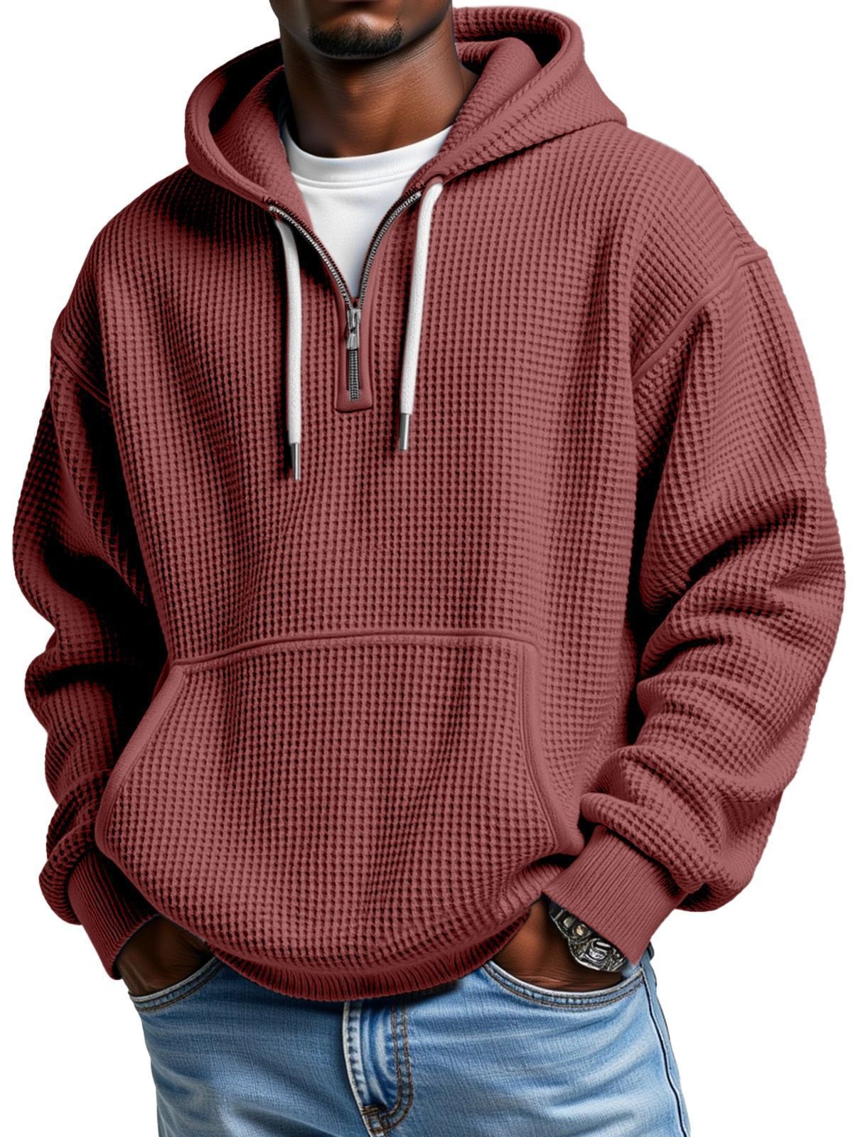 Sweat à capuche gaufré pour homme