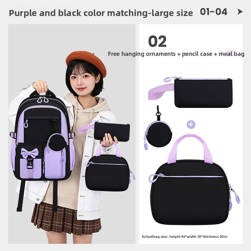 Sac à dos d'école motif nœud papillon
